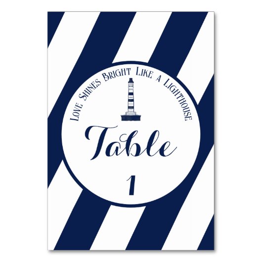 Elegante nautische gestreepte bruiloft - marinebla kaart (Voorkant)