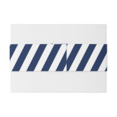 Elegante nautische gestreepte bruiloft - marinebla uitnodigingen wikkel (Achterkant Voorbeeld)