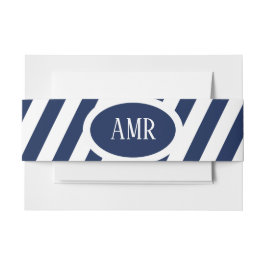 Elegante nautische gestreepte bruiloft - marinebla uitnodigingen wikkel