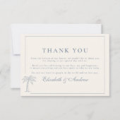 Elegante nautische hand getrokken bruiloft bedankkaart (Voorkant)