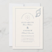 Elegante nautische hand getrokken bruiloft kaart (Voorkant)