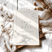 Elegante nautische hand getrokken bruiloft save the date
