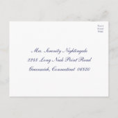 Elegante Nautische Marine Blauw Anker Bruiloft RSV Uitnodiging Briefkaart (Achterkant)