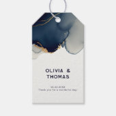 Elegante nautische marine blauw strand bruiloft da cadeaulabel (Voorkant)