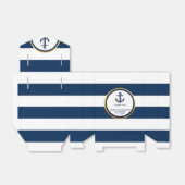 Elegante Nautische Marine Blauw Wit Huwelijkscadea Bedankdoosjes (Uitgevouwen)