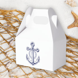 Elegante nautische marine blauwe anker bruiloft pa bedankdoosjes