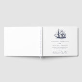 Elegante nautische schip illustratie bruiloft gastenboek (Volledig)