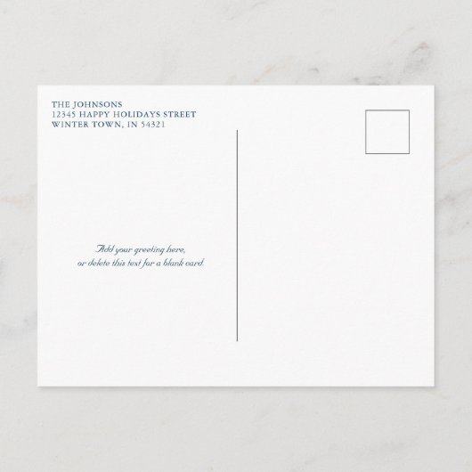 Elegante Nautische Sneeuwvlokken & Elementen Foto Feestdagenkaart (Achterkant)