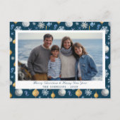 Elegante Nautische Sneeuwvlokken & Elementen Foto Feestdagenkaart (Voorkant)