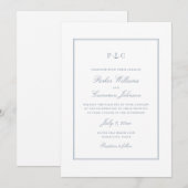 Elegante nautische stoffige blauwe anker bruiloft kaart (Voorkant / Achterkant)