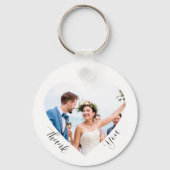 Elegante nautische trouwfoto dank u gunsten sleutelhanger (Voorkant)