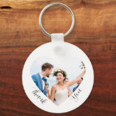 Elegante nautische trouwfoto dank u gunsten sleutelhanger (Voorkant)