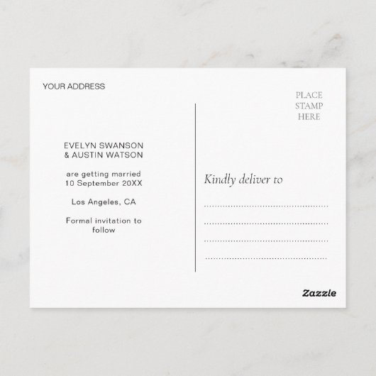 elegante nautische trouwkaart save the date briefkaart (Achterkant)