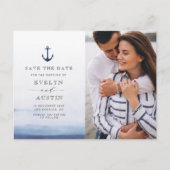 elegante nautische trouwkaart save the date briefkaart (Voorkant)