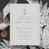 elegante nautische trouwuitnodiging kaart