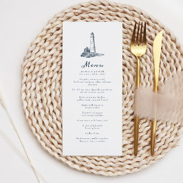 Elegante Nautische Vuurtoren Ocean Zee Bruiloft Me Menu