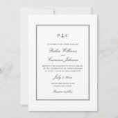 Elegante nautische zwart-wit anker bruiloft kaart (Voorkant)