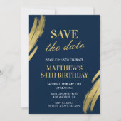 Elegante Navy 84e verjaardag Save the date Kaart (Voorkant)