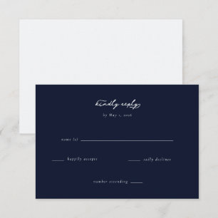 Elegante Navy-antwoordkaart RSVP Kaartje