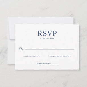 Elegante Navy-antwoordkaart RSVP Kaartje