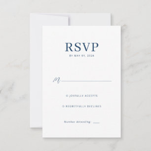 Elegante Navy-antwoordkaart RSVP Kaartje