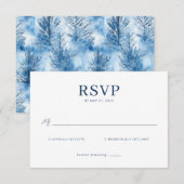 Elegante Navy-antwoordkaart RSVP Kaartje (Voorkant / Achterkant)