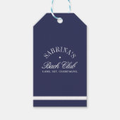 Elegante Navy Bach Club Bachelorette Cadeaulabel (Voorkant)