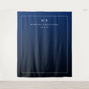 Elegante Navy Beginletters Wandkleed
