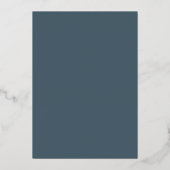 Elegante Navy Bewolkte Lucht Folie Uitnodiging (Achterkant)