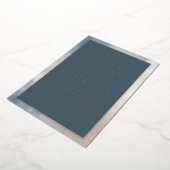 Elegante Navy Bewolkte Lucht Folie Uitnodiging (Gedraaid)