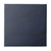 Elegante Navy Blauw Goud Polka Dots Tegeltje (Voorkant)