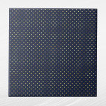 Elegante Navy Blauw Goud Polka Dots Tegeltje<br><div class="desc">Navy Blue tegel met gouden stippen. Hex code voor marineblauw is #202A44.</div>