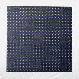 Elegante Navy Blauw Goud Polka Dots Tegeltje