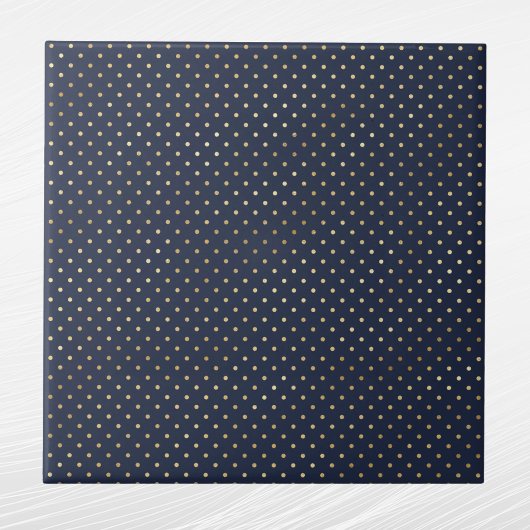 Elegante Navy Blauw Goud Polka Dots Tegeltje