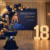 Elegante Navy Blauwe 18e Banier Spandoek
