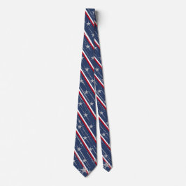 Elegante Navy Blauwe 4 Juli Sterren Vlag Stropdas