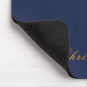 Elegante Navy Blauwe Aangepaste Naam  Muismat (Hoek)