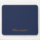 Elegante Navy Blauwe Aangepaste Naam  Muismat (Voorkant)