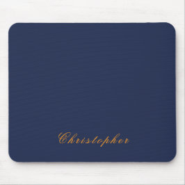 Elegante Navy Blauwe Aangepaste Naam Muismat