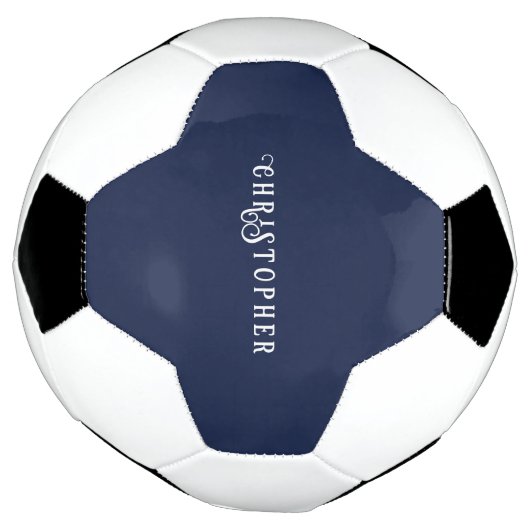 Elegante Navy Blauwe Aangepaste Naam  Voetbal (Gedraaid)