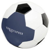 Elegante Navy Blauwe Aangepaste Naam  Voetbal (Drie kwart)