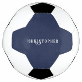 Elegante Navy Blauwe Aangepaste Naam  Voetbal (Voorkant)