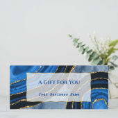 Elegante Navy Blauwe Agate Gouden Certificaat (Staand voorkant)