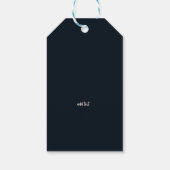 Elegante Navy Blauwe Bloemen Bedankt Cadeaulabel (Achterkant)