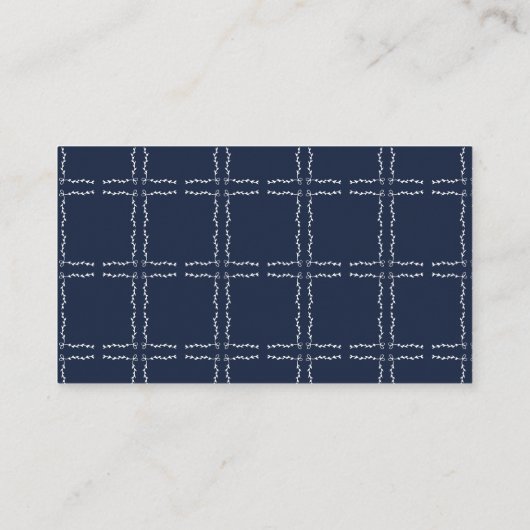 Elegante Navy Blauwe Bloemige Trouw-RSVP Informatiekaartje (Achterkant)