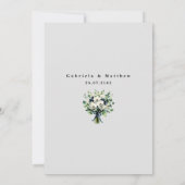 Elegante Navy Blauwe Bloemige Trouwuitnodiging | B Kaart (Achterkant)