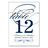 Elegante Navy Blauwe Calligrafie Bruiloft Kaart (Achterkant)