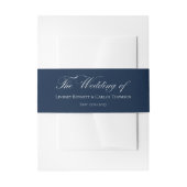 Elegante Navy Blauwe De bruiloft van Uitnodigingen Wikkel (Voorkant Voorbeeld)