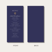 Elegante Navy Blauwe Eerste Communie Jongen Menu