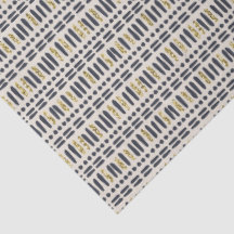 Elegante Navy  Blauwe en Gouden Lineaire Patroon